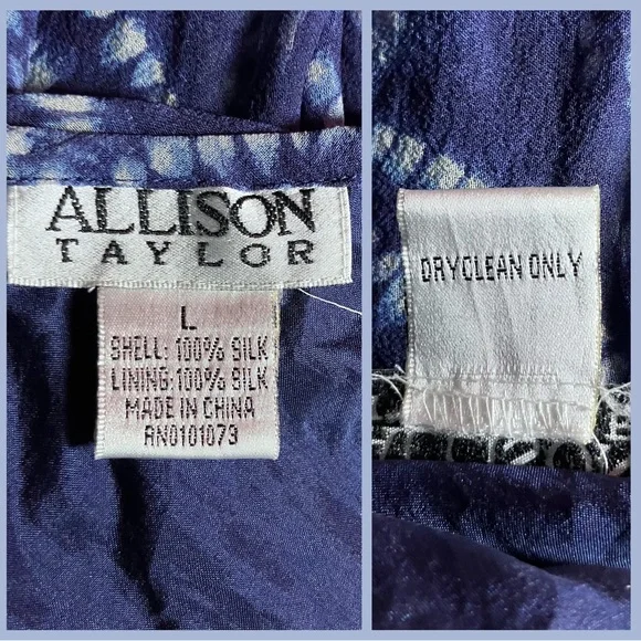 Vintage Y2K 100% Silk Blue Asymmetrical Midi Skirt Fairy Grunge Boho M/L Tie Dye - Picture 8 of 9